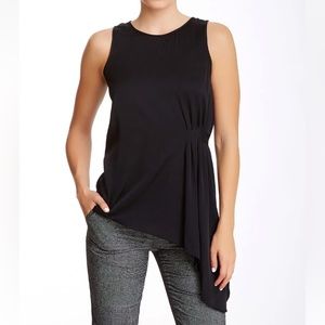 Trina Turk  Shanae Black Asymmetrical Silk Tank Top Tunic size small